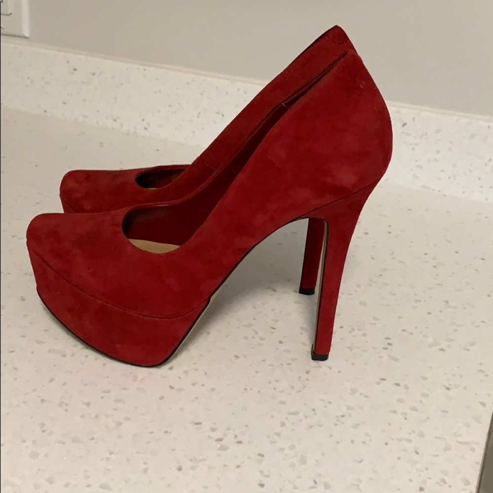 Jessica Simpson red high heels